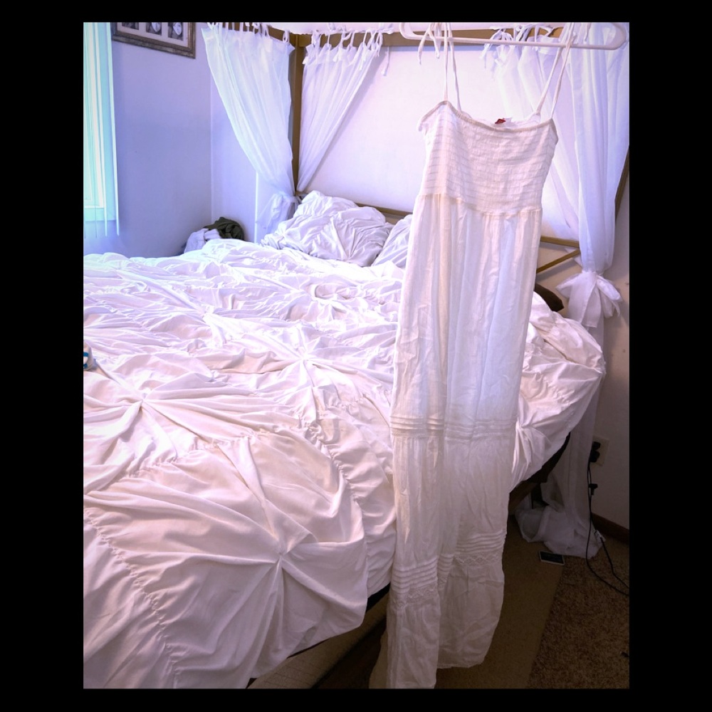 NWT Long light linen white dress.